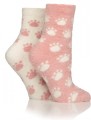 Ladies Fluffy Dog Paw Socks